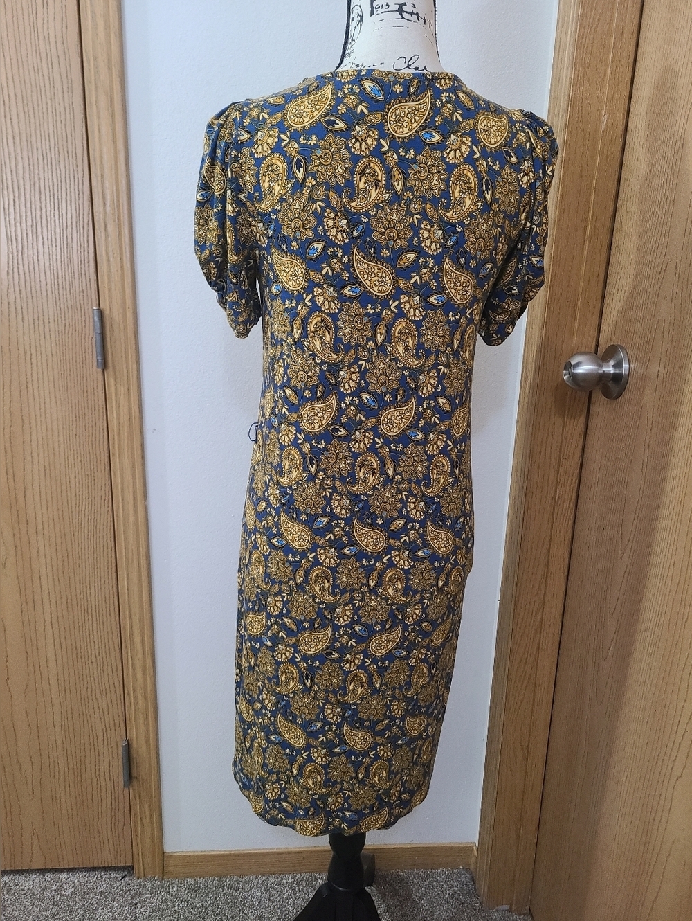 Boden Harvest Gold Paisley Cottagecore Boho Jersey T-shirt Dress - Picture 4 of 5